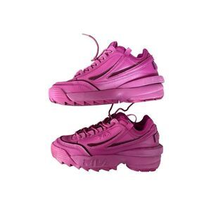 Fila Womens Pink Disruptor 2 EXP Lightweight Lace Up Sneaker Shoes Size 9.5